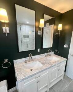green oasis, bathroom remodel